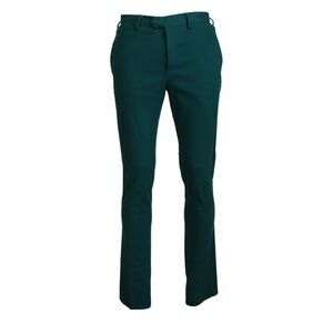 BENCIVENGA Green Straight Fit Men Formal Trousers Men's Pants
